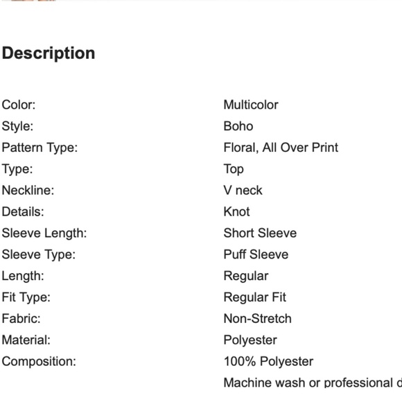 Floral Print Puff Sleeve Knot Blouse - Picture 6 of 7